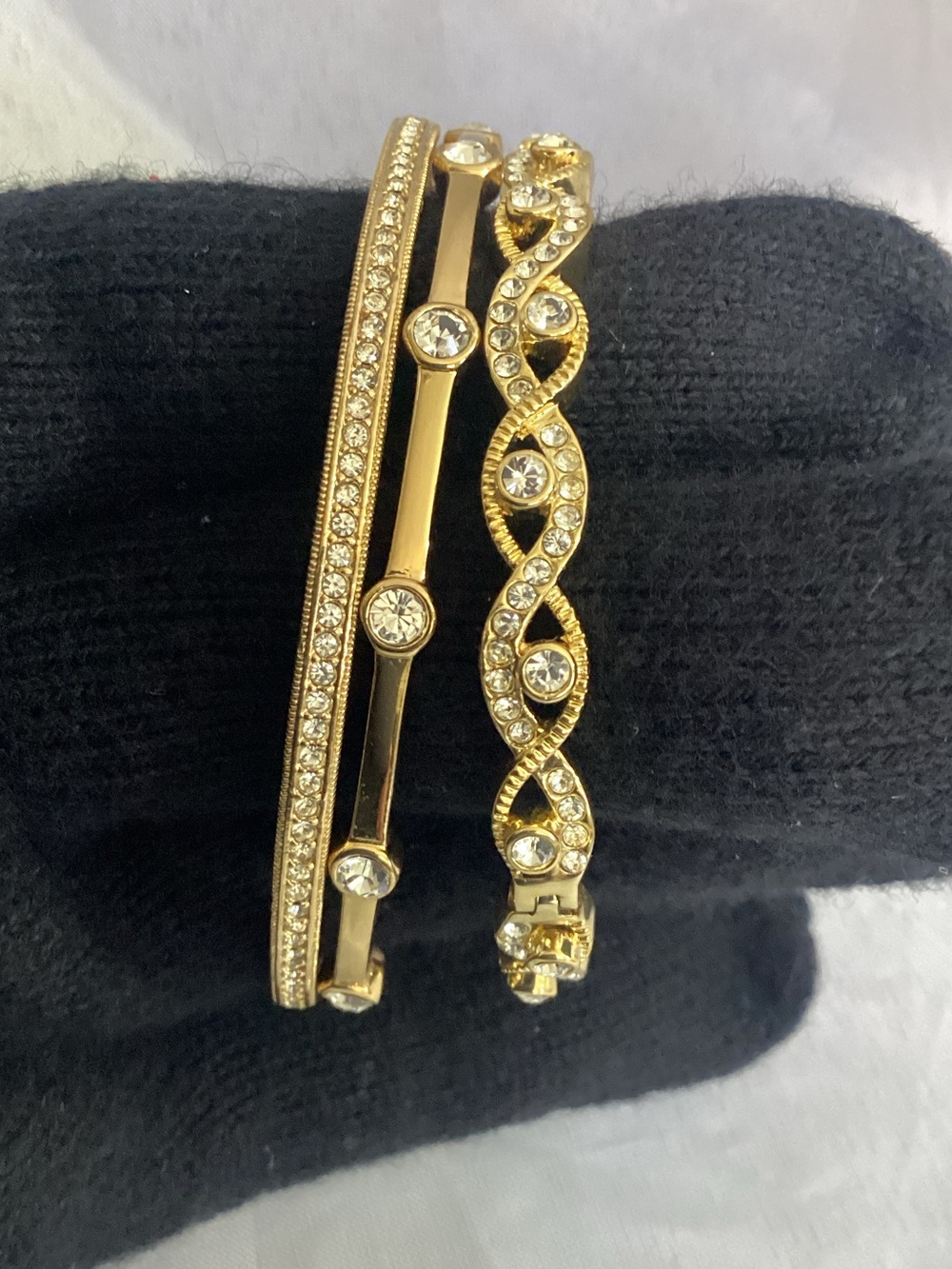 Gold Crystal Bangle Bracelet Set - Brand